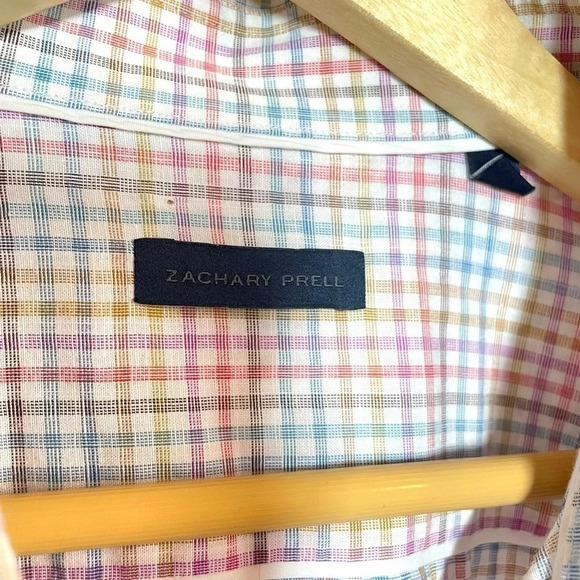 Zachary Prell Men’s Drozdov Multicolor Check Button Down Shirt Size XL - Picture 4 of 13